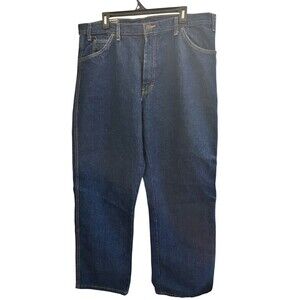 Dickies Jeans Mens 38x30 Relaxed Fit Straight Leg Dark Wash Blue Denim Workwear